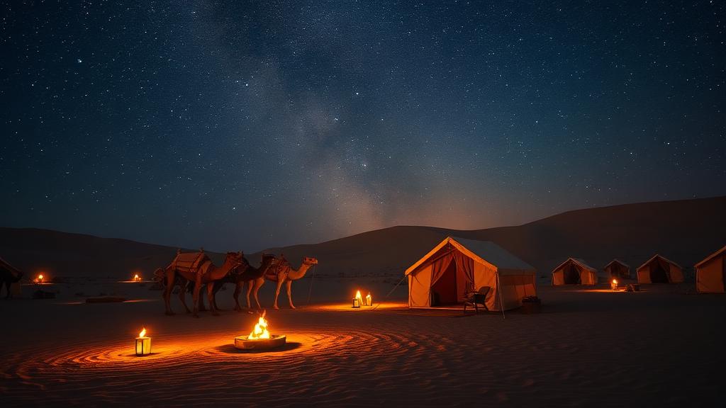 Camp de luxe dans le désert de l'Ennedi sous les étoiles